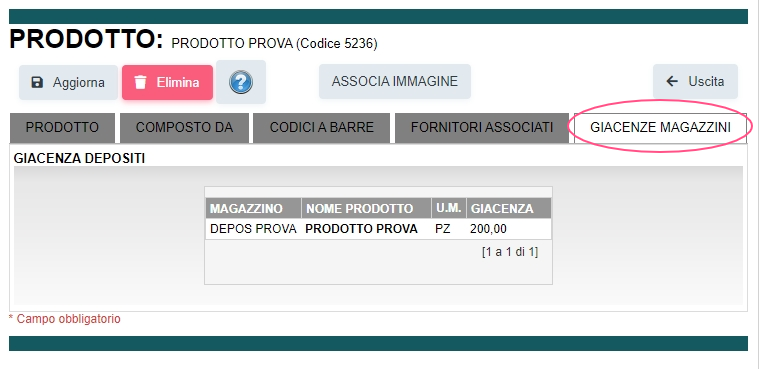70_prodotti Giacenze