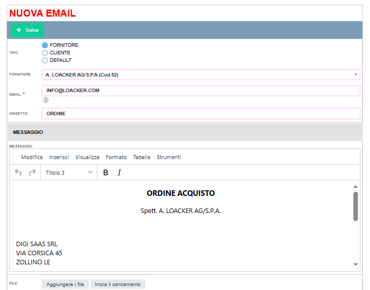 INORDINE002 Gestione ordini