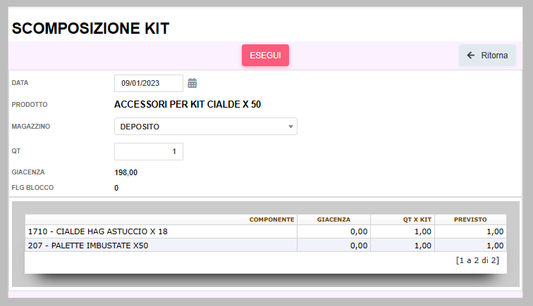 Composizione/Scomposizione Kit