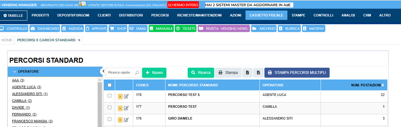 percorso Percorsi Standard