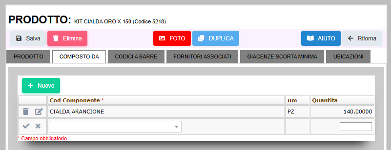 Composizione/Scomposizione Kit