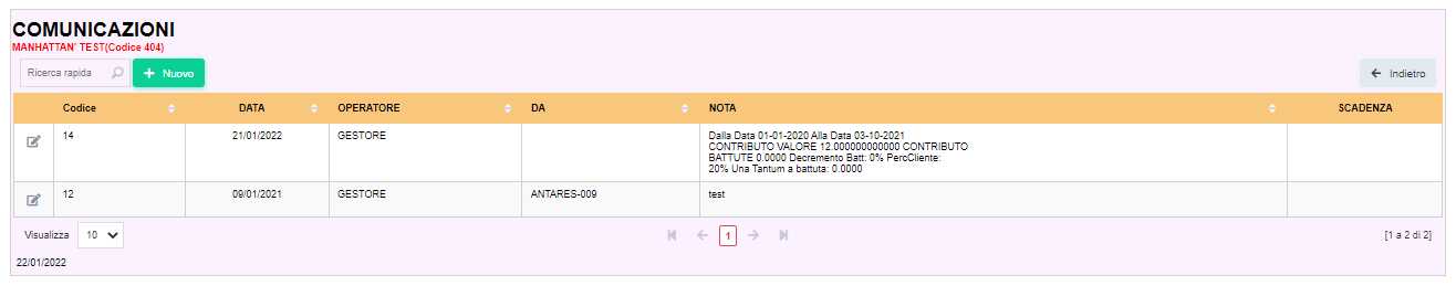 CONTEGGIO006 Set contributo/ristorno a cliente
