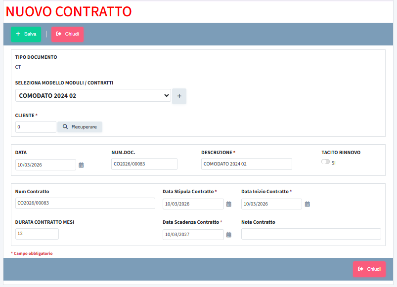 contratto_003 Generazione contratto per postazione