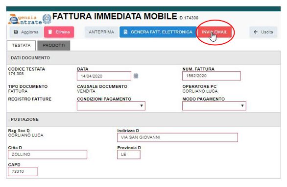 invio_ft_003 Invio mail COPIA CORTESIA fattura elettronica