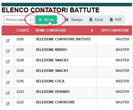 Creazione contatori battute