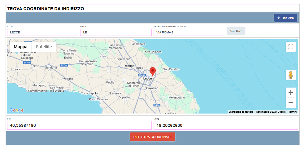 coord003 Preleva coordinate postazione (punto vendita) da PC – Posizione