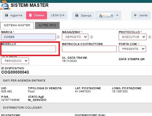 modello_master_002 Controllo battute incassi: MODELLO SISTEMA MASTER NON INSERITO