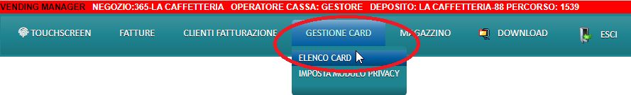 azzera Visualizzazione estratto conto punti FIDELITY CARD