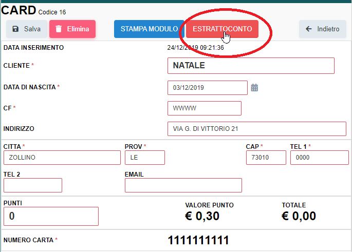 controllo_card_002 Visualizzazione estratto conto punti FIDELITY CARD