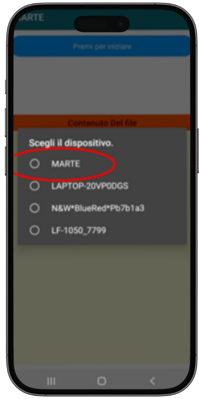 Ritiro dati con MARTE