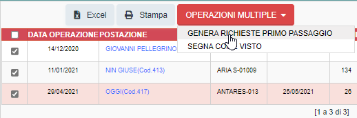 Avvisi – Primo passaggio
