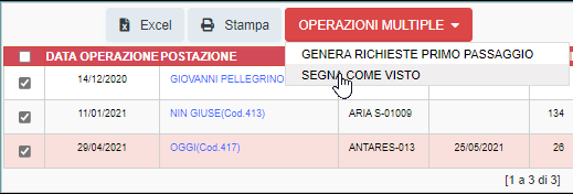 Avvisi – Primo passaggio