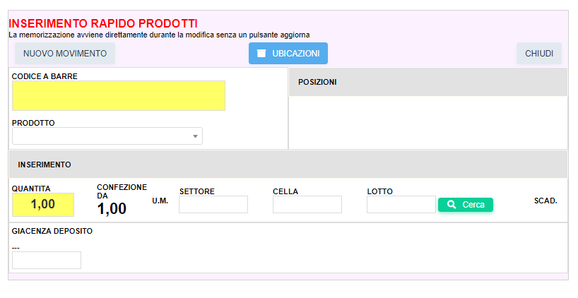 o005 Carico deposito