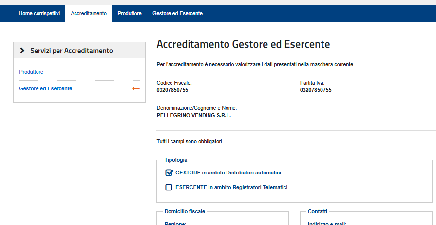 ade006 Creazione certificato gestore