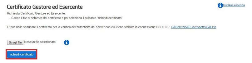 certificato004 Creazione certificato gestore