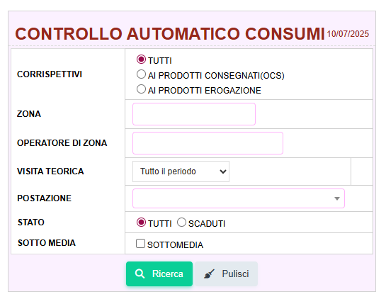 Controllo automatico consumi