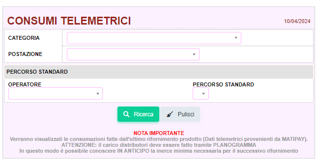 cons_telem Visualizzazione consumi da ultimo rifornimento