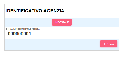 Impostare il campo ID101 (seriale Identificativo)