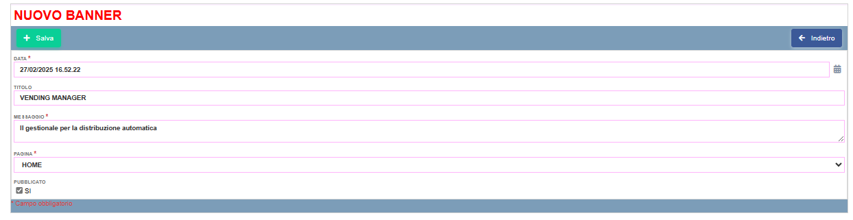 Configurazione banner per web app Il Caffè