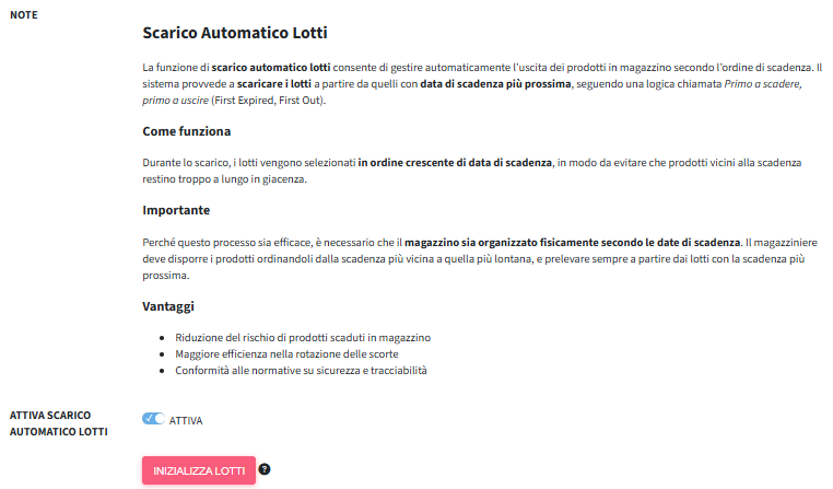 scarico_automatico_lotti Scarico Automatico Lotti