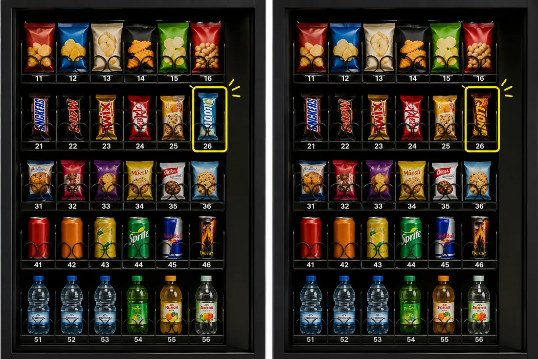 Ricerca e sostituzione prodotti nel planogramma da Vending Manager